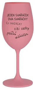 Růžová sklenice na víno 350 ml