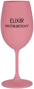 Růžová sklenice na víno ELIXÍR PROTIBLBEČKOVÝ 350 ml