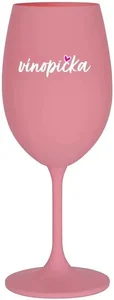 Růžová sklenice na víno VÍNOPIČKA 350 ml