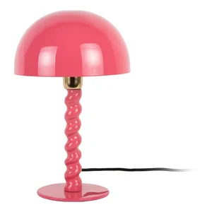 Růžová stolní lampa Prisa s kovovým stínidlem