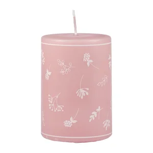 Růžová svíčka Unipar Fleur – 48 h hoření