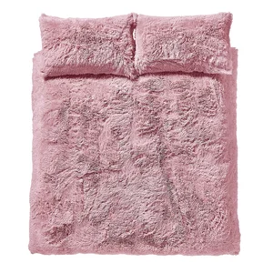 Růžové mikroplyšové povlečení Cuddly, 135×200 cm