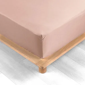 Růžové napínací prostěradlo z bavlněného perkálu 180×200 cm Percaline