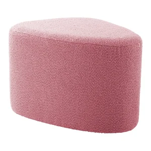 Růžový bouclé taburet Ada