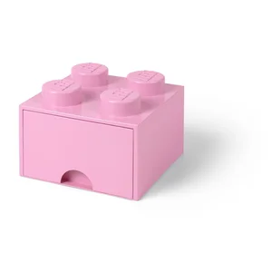 Růžový čtvercový úložný box LEGO®