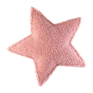 Růžový dětský pohovkový polštář Star z bouclé – Wigiwama