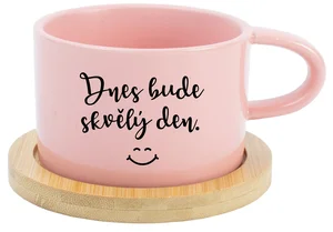 Růžový keramický hrnek Makronka 200 ml