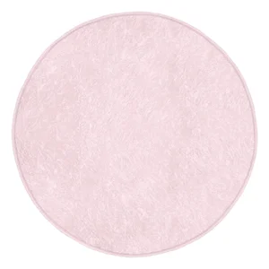Růžový kulatý koberec 120 cm s pratelným povrchem