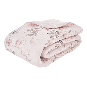 Růžový prošívaný přehoz Canterbury Rose 220x230 cm