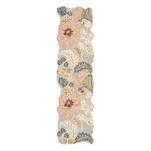 Růžový ručně tkaný vlněný běhoun Daphne Floral 60x230 cm