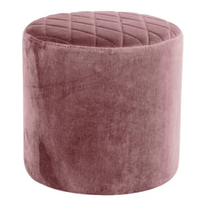 Růžový sametový puf Ejby