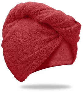 Rychleschnoucí bavlněný turban na vlasy červený