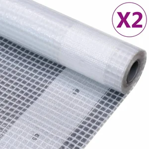 Sada 2 bílé krycí plachty 260 g/m² 4x6 m