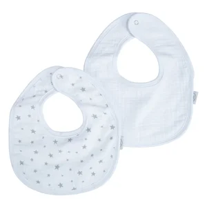 Sada 2 bílých mušelínových bryndáků Bébé Douceur