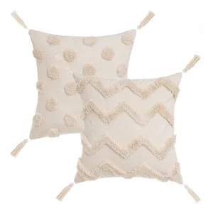 Sada 2 dekoračních polštářů 45×45 cm Natural – Casa Selección