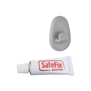 Sada 2 háčků a lepidla Metaltex Grey
