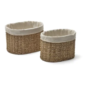 Sada 2 košíků z mořské trávy Tossa 35×25×25 cm – Kave Home