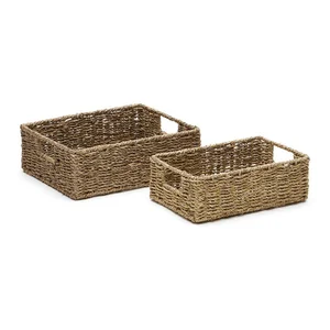 Sada 2 košíků z mořské trávy Tossa, 36 × 27 × 10 cm – Kave Home
