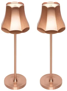 Sada 2 měděných retro stolních lamp s USB-C nabíjením