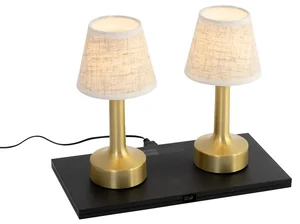 Sada 2 moderních stolních lamp Elise s RGBW osvětlením a dobíjecí funkcí