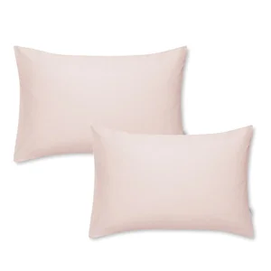 Sada 2 růžových bavlněných saténových povlaků na polštář 50x75 cm Bianca