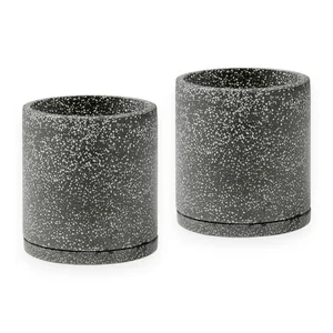 Sada 2 šedých květináčů Bonami Terrazzo Ø26 cm