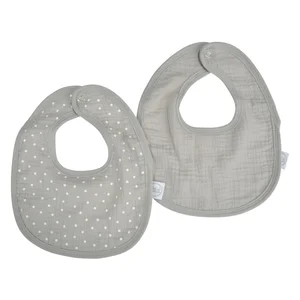 Sada 2 šedých mušelínových bryndáků Bébé Douceur