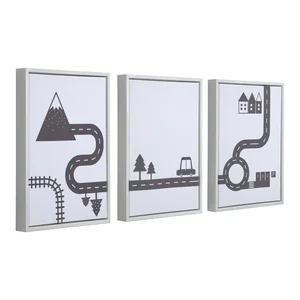 Sada 3 černobílých obrazů Kave Home Nisi, 30×42 cm