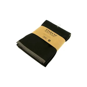 Sada 3 černých bavlněných utěrek 50 x 70 cm