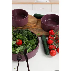 Sada 3 fialových keramických misek My Ceramic – průměr 21 cm