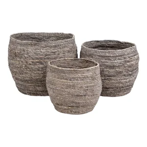 Sada 3 košíků Tivoli z kukuřičných listů