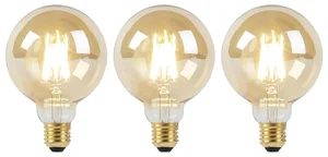 Sada 3 LED žárovek E27 G95 Warm Dim