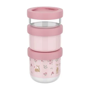 Sada 3 světle růžových svačinových boxů Fairy Garden – Mepal