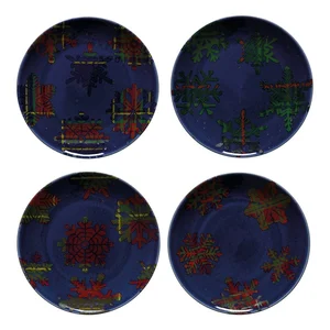 Sada 4 kameninových talířů Snowflake Casafina Ø21,6 cm