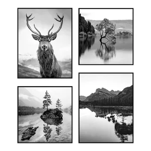 Sada 4 obrazů Wild 30x40 a 30x30 cm