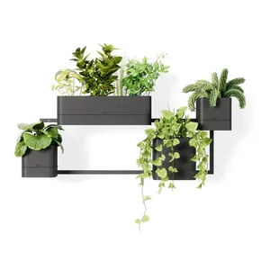 Sada 4 závěsných plastových květináčů Cubiko Umbra na bylinky