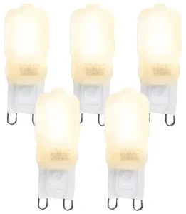 Sada 5 LED G9 žárovek 2W teplé bílé