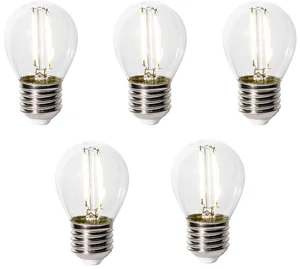 Sada 5 LED žárovek E27 P45 3W 3000K