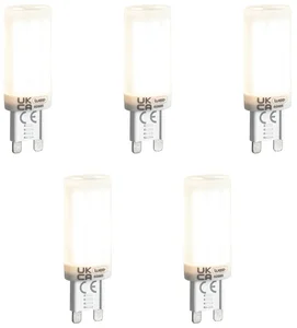 Sada 5 stmívatelných LED G9 žárovek 4,5 W opálové