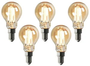 Sada 5 stmívatelných LED žárovek E14 Goldline 4,9W