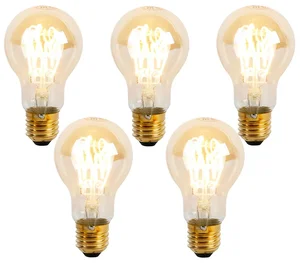Sada 5 stmívatelných LED žárovek E27 A60 Goldline 4W