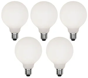Sada 5 stmívatelných LED žárovek G95 E27 4W matné