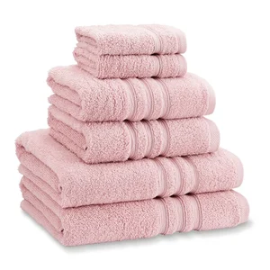 Sada 6 froté ručníků a osušek Zero Twist – Catherine Lansfield, světle růžová