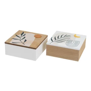 Sada dekorativních úložných boxů s víkem, Ø 20 cm