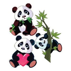 Sada dětských samolepek Panda Ambiance