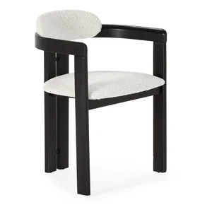 Sada dvou čalouněných jídelních židlí Eiden – MOME (bílo/černá)