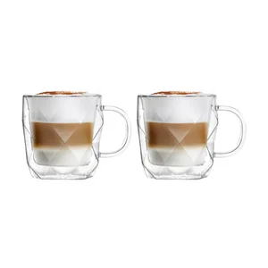 Sada dvoustěnných hrnků Vialli Design Geo 330 ml