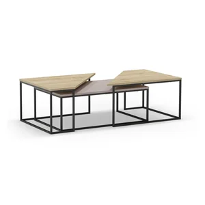 Sada konferenčních stolků v dubovém dekoru 3 ks 70x110 cm Titan