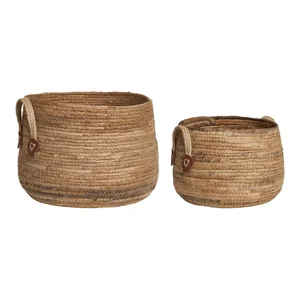 Sada košíků z proutí – 2 ks, banánové listy, 39×28,5 cm a 30,5×21,5 cm