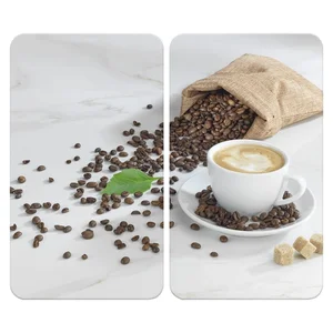 Sada krytů na sporák z tvrzeného skla 2 ks 52x30 cm Café Aromatica